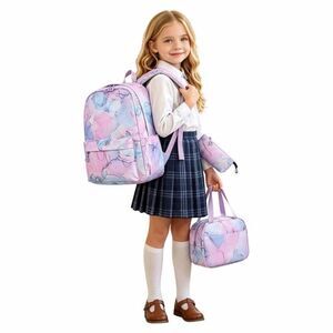 Pink Marble 3 in 1 Backpack Set NEW